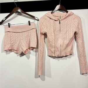 Hippie Rose Blush Knit Hoodie
